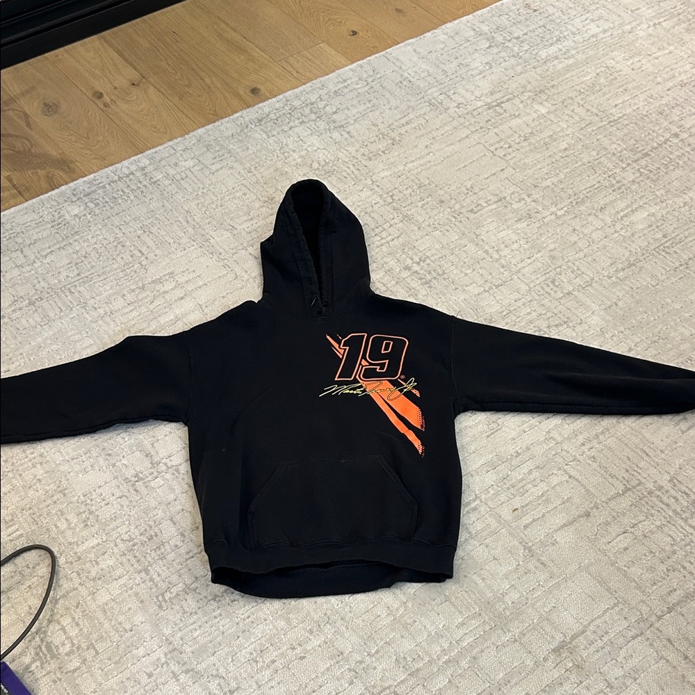 Nascar Martin Truex #19 Black and Orange Men's hoodie